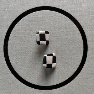 Checkered Clay Earrings